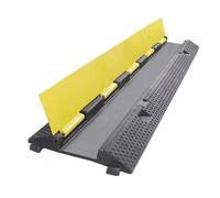 Heavy Duty Rubber Speed Bumps for Road Safety, Cable Protector Traffic Control Bumps with Reflective Strips for Asphalt Gravel Surfaces
