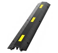 Heavy-Duty Rubber Speed Bumps with Reflective Strips, 4400lbs Load Capacity, Ideal Road Cable Protector Ramp for Parking Lots, Garage Entrances, Construction Sites (39"x9"x1.8")