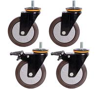 Heavy Duty Rubber Swivel Caster Wheels - 4pcs Industrial Plate Casters for Furniture Trolleys Smooth Rolling Replacement Wheels for Easy Transport & Mobility