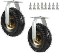 Heavy-Duty Rubber Swivel Caster Wheels, Pneumatic Air Wheels - 6/8/10 Inch, 900 lbs Load Capacity