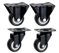 Heavy Duty Rubber Swivel Casters For Furniture Industrial Wheels With Brake - Durable & Smooth Rolling Perfect For Home And Workshop Use-2 Fixed 2 Swivel-1.5 Inch