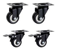 Heavy Duty Rubber Swivel Casters For Furniture Industrial Wheels With Brake - Durable & Smooth Rolling Perfect For Home And Workshop Use-2 Swivel 2 Brake-2 inch