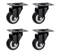 Heavy Duty Rubber Swivel Casters For Furniture Industrial Wheels With Brake - Durable & Smooth Rolling Perfect For Home And Workshop Use-4 Swivel Wheels-2 inch