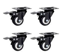 Heavy Duty Rubber Swivel Casters For Furniture Industrial Wheels With Brake - Durable & Smooth Rolling Perfect For Home And Workshop Use-4 Brake Wheels-2 inch