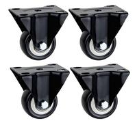 Heavy Duty Rubber Swivel Casters For Furniture Industrial Wheels With Brake - Durable & Smooth Rolling Perfect For Home And Workshop Use-4 Fixed Wheels-2 inch