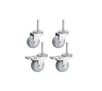 Heavy Duty Rubber Swivel Casters with Brake M12 x 60mm 7.6cm 10.2cm 12.7cm Quiet Ideal for Medical Equipment and Trolleys