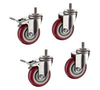 Heavy-Duty Rubber Wheels for Carts - 660 lbs Load Capacity 2 Swivel + 2 Brake 75mm Casters for Furniture & Workbenches - and Smooth Rolling Design
