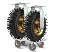 Heavy Duty Rubber Wheels for Transport Fixed Casters Shock Absorbing Noise Free High Elasticity Durable Solid Rubber Casters for All Purpose Use