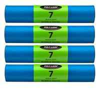 Heavy Duty Rubble Sacks 20" x 30" 400Gauge 1 Roll (7 Bags per Roll) Blue Refuse Sacks Builder Bags for Construction Site Wastage By Tezraftaar