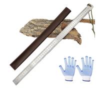 Heavy Duty Ruler Self Defense, Stainless Steel Double Sided Meter Stick Dual Scale Unit of Measurement: Inch & Cm, Measuring Tool with Holster for Easy Measurements for Architects (3 mm)
