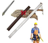 Heavy Duty Ruler Self Defense, Thick Steel Self Defense Rulers, 3mm Metal Rulers Kit - Straight Edge for Architects for Architects with Inch/Metric Table (Heavy Duty Ruler)