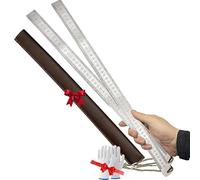 Heavy Duty Ruler, Stainless Steel 20 Inch Metal Rulers, Metal Kit - Straight Edge for Architects with Inch/Metric Table, Hand Dual Scale Measuring Tool (type A*2)