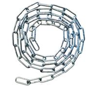 Heavy Duty Rust and Corrosion Proof Galvanised Metal Link Chain Stainless Steel for Bike Lock Padlock Security Gate Fence Gym Weight Lifting Extra Strong Long Length Welded (3MM, Chrome, 1.5 Metre)