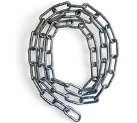 Heavy Duty Rust and Corrosion Proof Galvanised Metal Link Chain Stainless Steel for Bike Lock Padlock Security Gate Fence Gym Weight Lifting Extra Strong Long Length Welded (6MM, Chrome, 1.5 Metre)