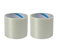 Heavy Duty RV Awning Repair Tape 2 Pack | Transparent Waterproof Patch for Canvas Vinyl Leather Plastic | Fiberglass Reinforced Weather Resistant Fix for Tents Boat(8cm*10m)