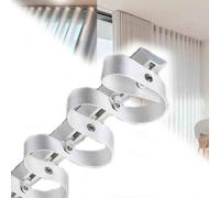 Heavy-Duty S-Shaped Wavy Curtain Track System 4.9ft Ripple Fold Traverse Rod Aluminum Room Divider Curtain Track - Stylish &(White)