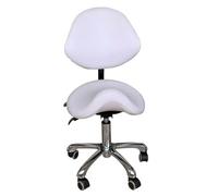Heavy Duty Saddle Chair with Wheels, Backrest & Height Adjustment - Comfortable Stool for Salon, Spa, Beauty, Massage, and Dental Clinics