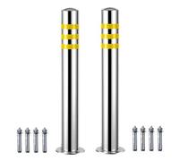Heavy Duty Safety Bollard Post, 2 Pack Stainless Steel Traffic Stop Barriers for Access Control, Security Posts for Warehouse and Driveways