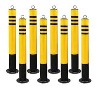 Heavy-Duty Safety Bollard Posts, 8-Pack Parking Posts for Lots, Storefronts, Entrances & Sidewalks, In-Ground Traffic Control Solutions