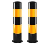 Heavy Duty Safety Bollards for Traffic Control, Parking Lot Barriers, and Roadway Protection (2PCS)