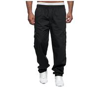 Heavy Duty Safety Combat Cargo Pants Work Trousers for Men UK Scruffs Workwear 42 Elastic Waisted Regular Fit Multi Pockets Green (Black, L)