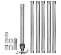 Heavy Duty Sand Point Well Kit, 1-1/4" Stainless Steel Drive Point with 60 Gauge Mesh, Professional Shallow Well Drilling Tool, Galvanized Pipes and Drive Couplings(5M Kit)