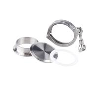Heavy Duty Sanitary Clamp, SS304 Sanitary Tri Clamp Ferrule + End Cap + Tri Clamp + Silicon Gasket(32mm x Ferrule 50.5)