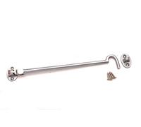 Heavy Duty Satin Chrome Silent Cabin Hook and Eye 3"/4"/6"/8"/10"/12" (10'' - 250mm)