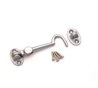 Heavy Duty Satin Chrome Silent Cabin Hook and Eye 3"/4"/6"/8"/10"/12" (3'' - 75mm)