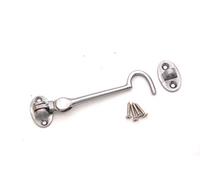 Heavy Duty Satin Chrome Silent Cabin Hook and Eye 3"/4"/6"/8"/10"/12" (4'' - 100mm)
