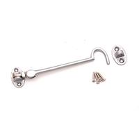 Heavy Duty Satin Chrome Silent Cabin Hook and Eye 3"/4"/6"/8"/10"/12" (6'' - 150mm)