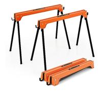 Heavy Duty Saw Horses - Portable Trestle Stands with Anti-Slip Top, Supports Up to 227KG for Workbench and Construction Support