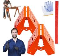 Heavy-Duty Sawhorse Bracket with Down Clamp, Heavy-Duty Sawhorse Bracket with Down Clamp, Saw Horse with Anti-Slip Gripping Teeth, Professional-Grade Workshop Essential, Easy to Use (1Set)