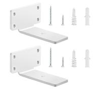 Heavy-Duty Scaffold Board Shelf Brackets 12.5cm, 2 PCS Metal Floating Shelf Brackets, Industrial Wall Mounted Shelf Support for Floating Shelves | White