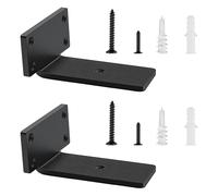Heavy-Duty Scaffold Board Shelf Brackets 12.5cm, 2 PCS Metal Floating Shelf Brackets, Industrial Wall Mounted Shelf Support for Floating Shelves | Black