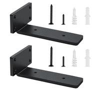 Heavy-Duty Scaffold Board Shelf Brackets 20cm, 2 PCS Metal Floating Shelf Brackets, Industrial Wall Mounted Shelf Support for Floating Shelves | Black