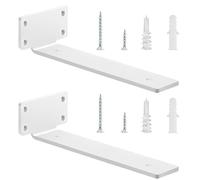 Heavy-Duty Scaffold Board Shelf Brackets 30cm, 2 PCS Metal Floating Shelf Brackets, Industrial Wall Mounted Shelf Support for Floating Shelves | White