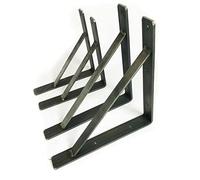 Heavy Duty Scaffold Board Shelf Brackets Rustic Handmade Industrial Modern 10" / 25.5cm with Welded Brace Pair of Brackets