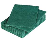 Heavy-Duty Scouring Pads, Microfibre, 23 x 15cm, Pack of 10, Green