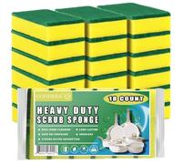 Heavy Duty Scrub Sponge for Cookware, Dual-Sided Cleaning Pot Scrubber, Odorless, Long-Lasting, Kitchen and Dishwashing Essential, Large & Thick 4 x 2.8 x 1.5 Inches, 18 Pack