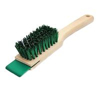 Heavy Duty Scrubbing Brush - Stiff Bristle Scraper, Wooden Handle, Universal Outdoor Cleaning Tool