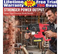 Heavy-Duty SDS Drill Rotary Hammer Electric Breaker with Chisel Bits & Case 21V