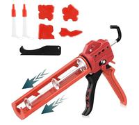 Heavy Duty Sealant Caulking Gun, 18:1 Adjustable Thrust Ratio, Comfort Grip Mastic Gun Kit with Caulk Remover & 2 Nozzles, for 310ml Cartridges, DIY & Professional Sealing