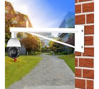 Heavy-Duty Security Camera Pole Mount Bracket - Steel Vertical Adapter with Loops & Long Arm Support for CCTV IP and Cameras - Versatile Monitoring Solution