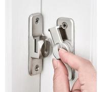 Heavy Duty Security Door Lock 1pc - Anti-Pry Bolt Lock with 90°/180° Adjustable Sliding Insert, Commercial Residential Grade, Manual Operation, Includes Screws，Silvery