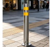 Heavy Duty Security Parking Bollards with Expansion Bolts, Reflective Safety Barrier Bollard Post, Traffic Delineator Barricades for Driveway & Parking Lot