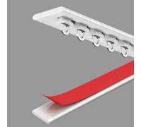 Heavy Duty Self Adhesive Curtain Rail No Drill Ceiling Track for Living Room & Bathroom 3.3' to 9.8' Adjustable Curtain Rods for Bay (White 3.5m/11.48ft)