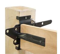 Heavy Duty Self-Locking Gate Latch - Post Mount Automatic Gravity Lever Latch for Wooden Fence with Fasteners in Black Finishing Steel to Secure Pool/Yard/Garden