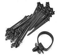 Heavy Duty Self-Locking Zip Ties Holder - 100Pcs Nylon Universal Cable Tie Buckle Zip Tie Clips,5mm Cable Clips,25-Piece Nylon Heavy Duty Self-Locking | Bumper Clip Lockings Ties Buckle Clipes