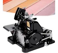 Heavy Duty Serger Machine 3 Thread Overlock with Foot Switch 3000 SPM Adjustable Stitch for Professional Garment Making and Home Crafts Compact Design Black